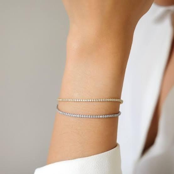 Dainty  pave bangle diamond 18k gold-Diamond Jewelry