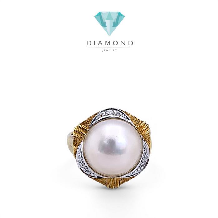 Pearl Diamond Ring 18K / Blistar Diamond Ring/Diamond Jewelry