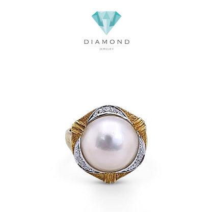 Pearl Diamond Ring 18K / Blistar Diamond Ring/Diamond Jewelry