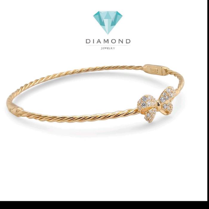 Gelang Emas Sirkon Model Pita-Diamond Jewelry-436GMS529LS