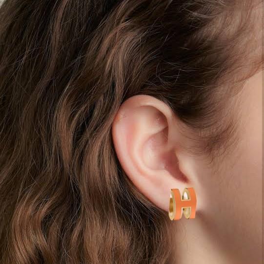 black H pop lacqured earring 18k gold- Diamond Jewelry-22BASM2200RY