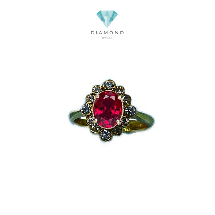 Edwardian Ruby Ring 23k gold Ring Diamond Jewelry