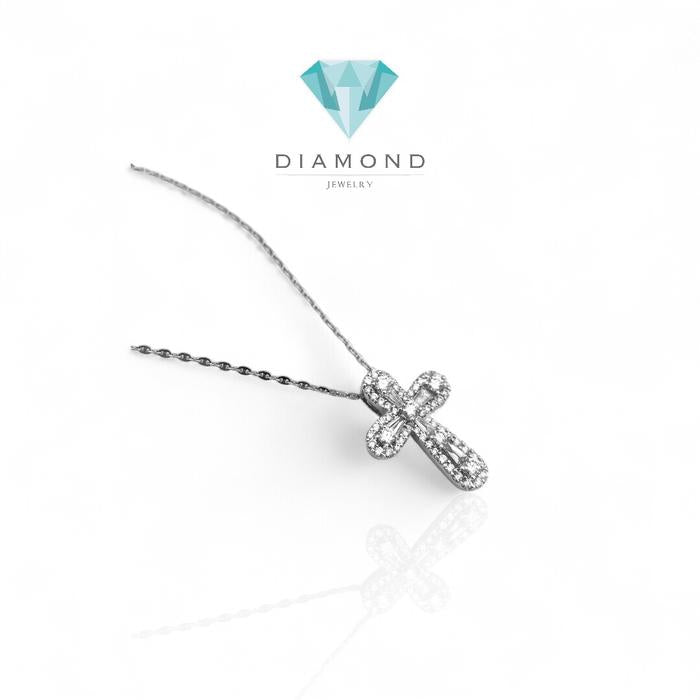 Kalung liontin salib maria/Illusion Diamond Cross Pendant18k-Diamond Jewelry