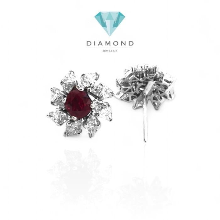 Ruby Diamond Earrings 18K
