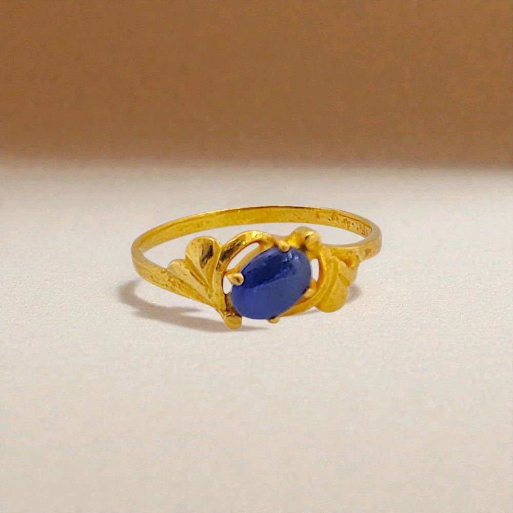 Blue Sapphire Gold Ring 23K / Cincin Emas Sapphire Biru 23K / 81CMSWP2