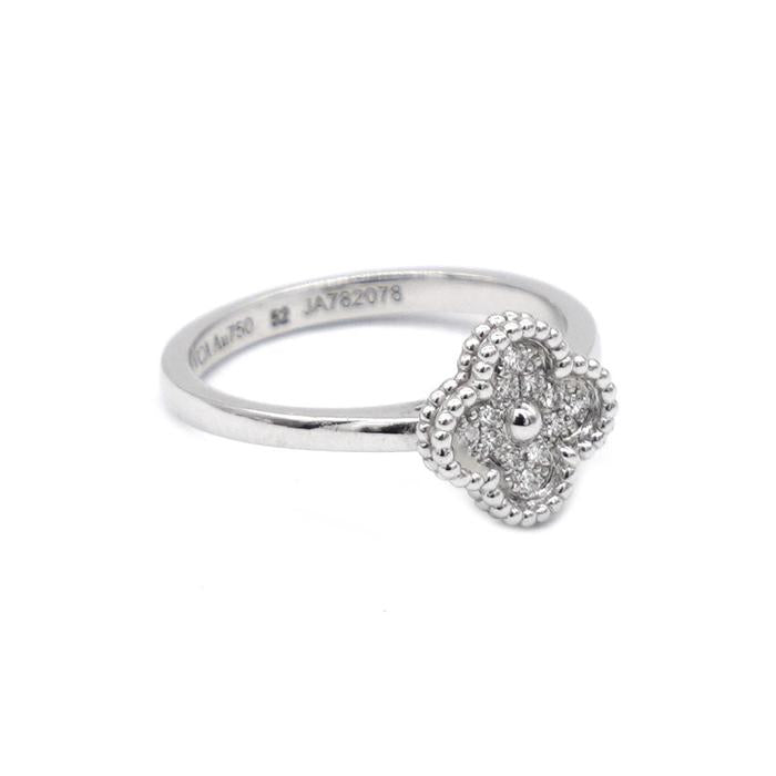 Sweet alhambra pave diamond Ring 18k-Diamond Jewelry