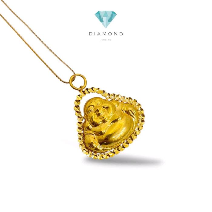 Buddha Maitreya Gold Pendant 23K / Lion Emas Buddha Maitreya 23K / Diamond Jewelry / 163LMSWP9