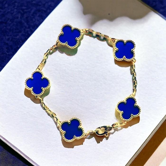 Lapis lazuli clover vintage bracelet vc-Diamond Jewelry
