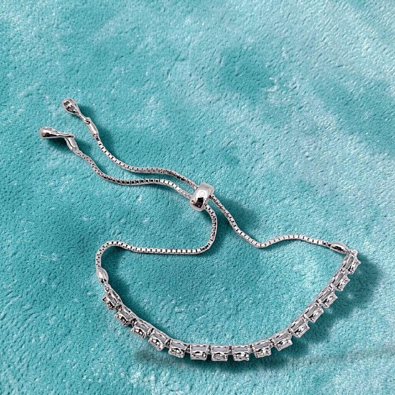 Tennis Diamond Bracelet Adjustable 18K / Gelang Serut Tennis Diamond 18K / Diamond Jewelry / 409GB1880LS