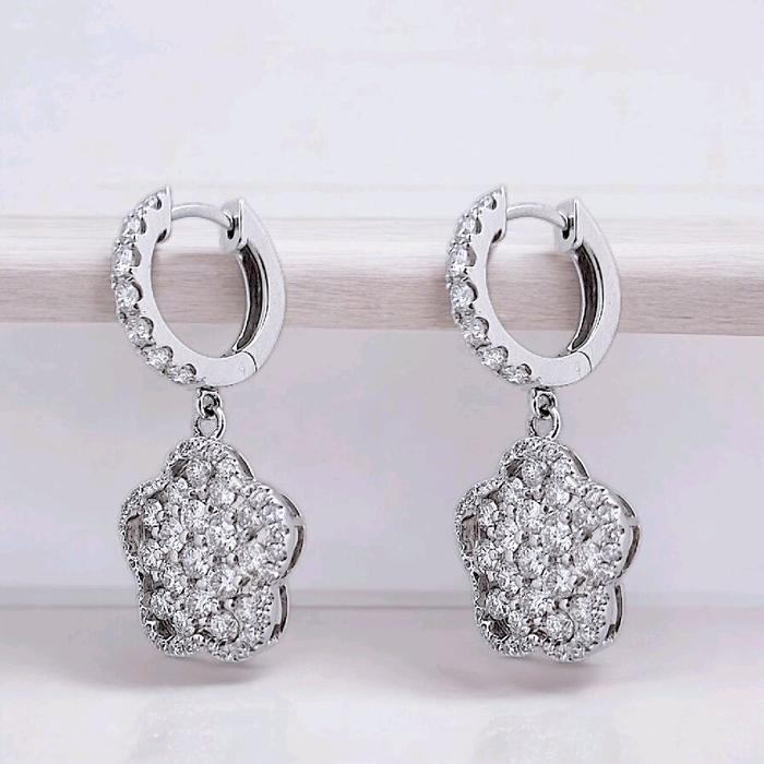 Flower Diamond Earring 18K -Anting berlian bunga / Diamond Jewelry