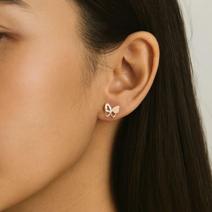 Butterfly Gold Earring 750K / Anting Emas Kupu-kupu 750K / Diamond Jewelry 405AMS184LS-HT