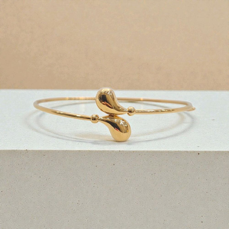 Tear Drop Bangle Gold Bracelet 16K / Gelang Emas Tear Drop 16K / Diamond Jewelry / 481GMS329LS