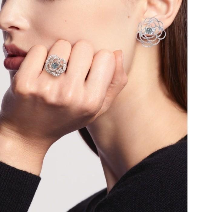 Camelia Diamond Earring 18k white gold Diamond Jewelry