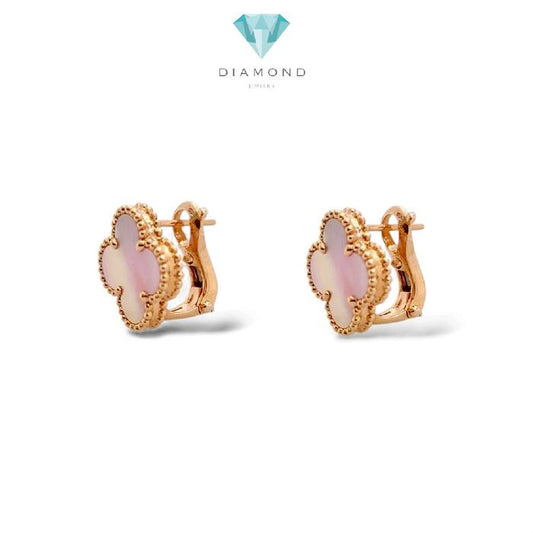 Vintage Alhambra Pink Mop Earrings 18K / Diamond Jewelry / 109ABD840O0AB