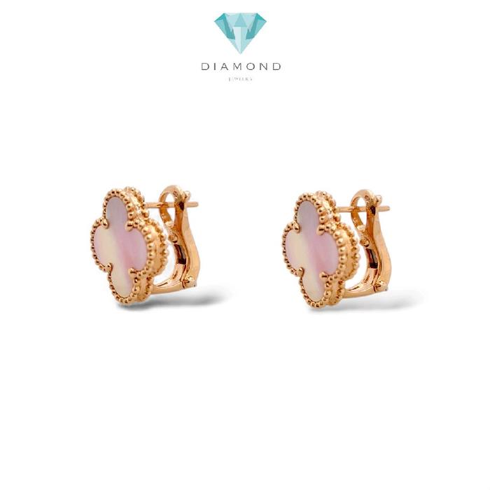 Vintage Alhambra Pink Mop Earrings 18K / Diamond Jewelry / 109ABD840O0AB
