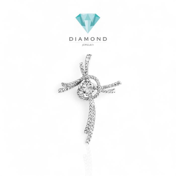 Liontin Berlian Salib Modern lotus/Diamond cross pendant lotus style- Diamond jewelry