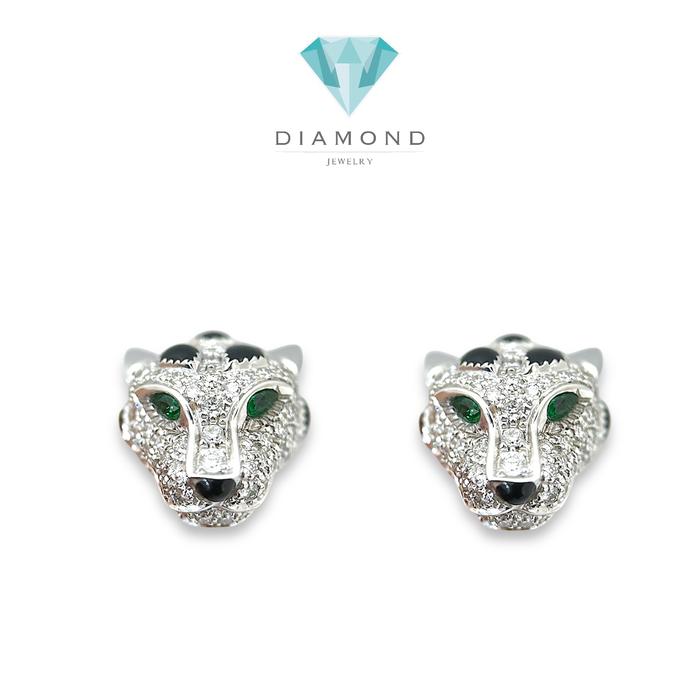 Panthere Full Diamond Earrings / Diamond Jewelry-360ABD16000RY-HT