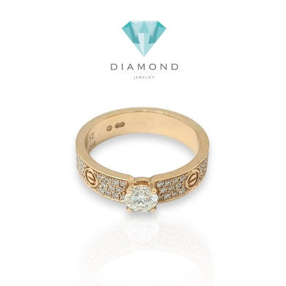 Solitaire love diamond ring 18k crt-Diamond Jewelry