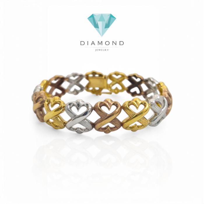 Gelang Emas Three Color Ribbon Pita 23K-Diamond Jewelry-78GMS29WP-HT