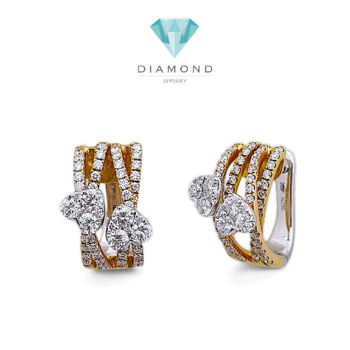 Duo Heart Diamond Earring 18K / Diamond Jewelry