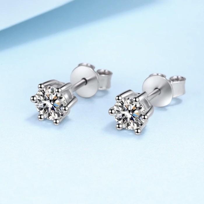 Solitaire 1CT Diamond Earring 18K LABGROWN IGI-Elsy Jewelry-1ALGLS-800ls