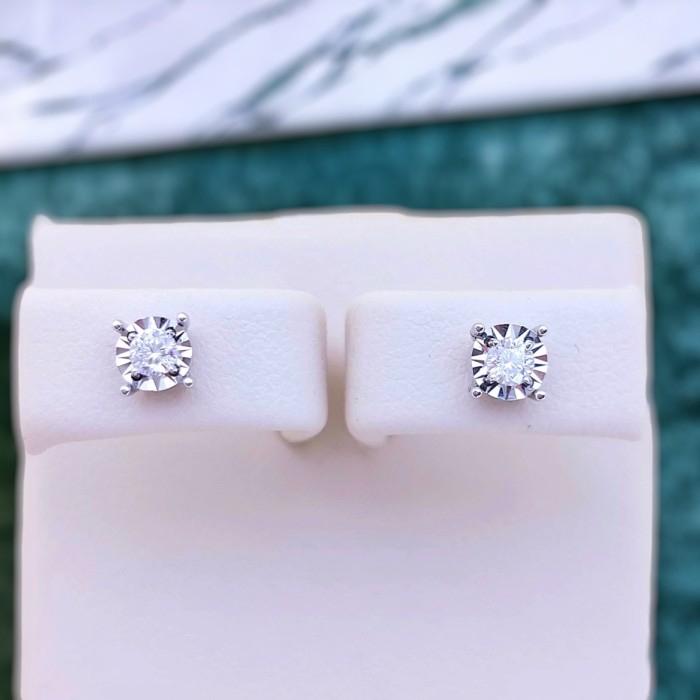 Diamond earring solitaire Anting berlian white gold 18K Diamond Jewelr