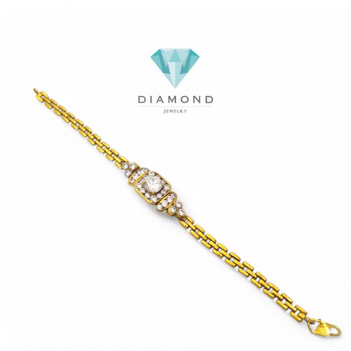 Gelang Emas Model Jam Tangan 23K-Diamond Jewelry-79GMS18WP-HT