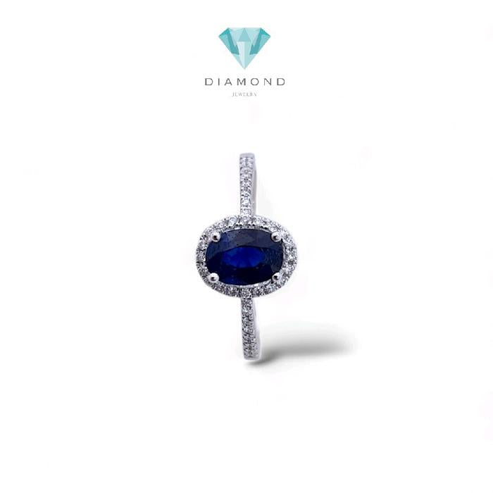 Blue Sapphire Diamond Ring 18K / Cincin Berlian Blue Sapphire 18K / Diamond Jewelry / 130BC60500AB