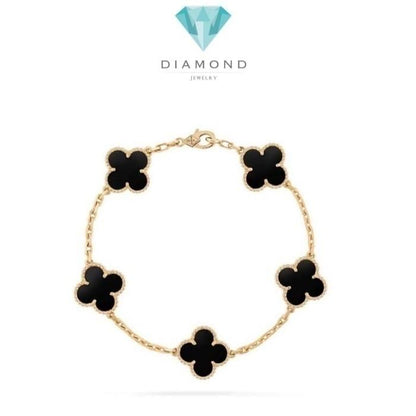 Black onyx clover vc alhambra black onyx/red 18K Gold Diamond Jewelry