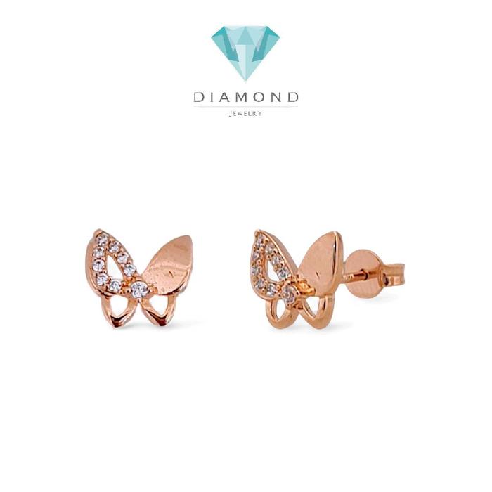 Butterfly Gold Earring 750K / Anting Emas Kupu-kupu 750K / Diamond Jewelry 405AMS184LS-HT