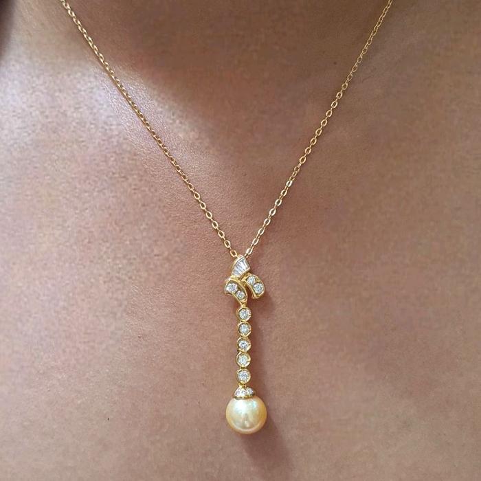 Liontin Yellow Pearl Diamond 18K / Diamond Jewelry 14LMGT380WP