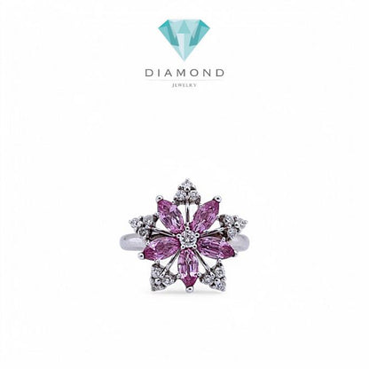 Flower Diamond Ring 18K / Diamond Jewelry