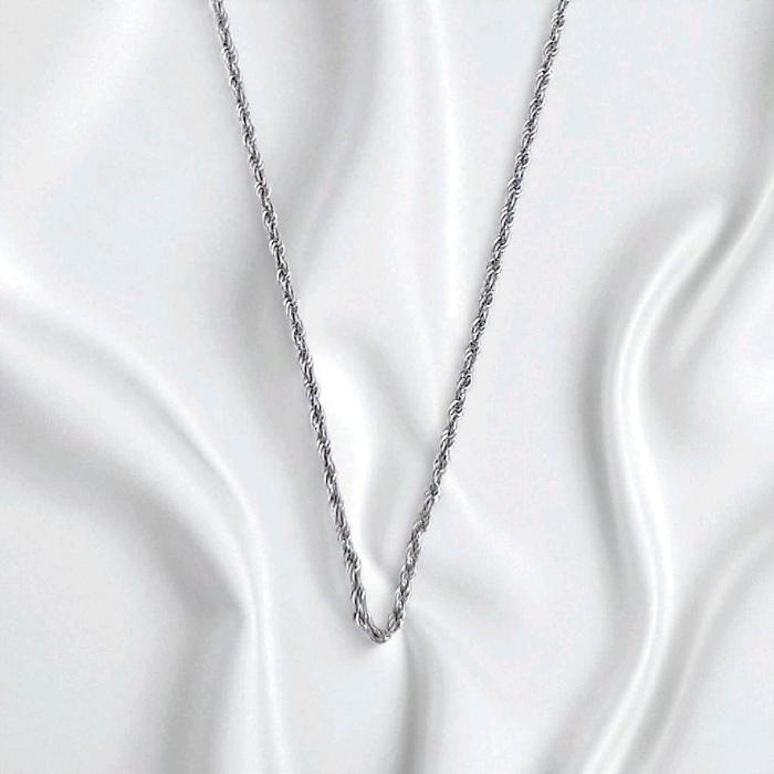 Chain White Gold Necklace 750K / Kalung Rantai Emas Putih 750K / Diamond Jewelry 426KMS086LS-HT