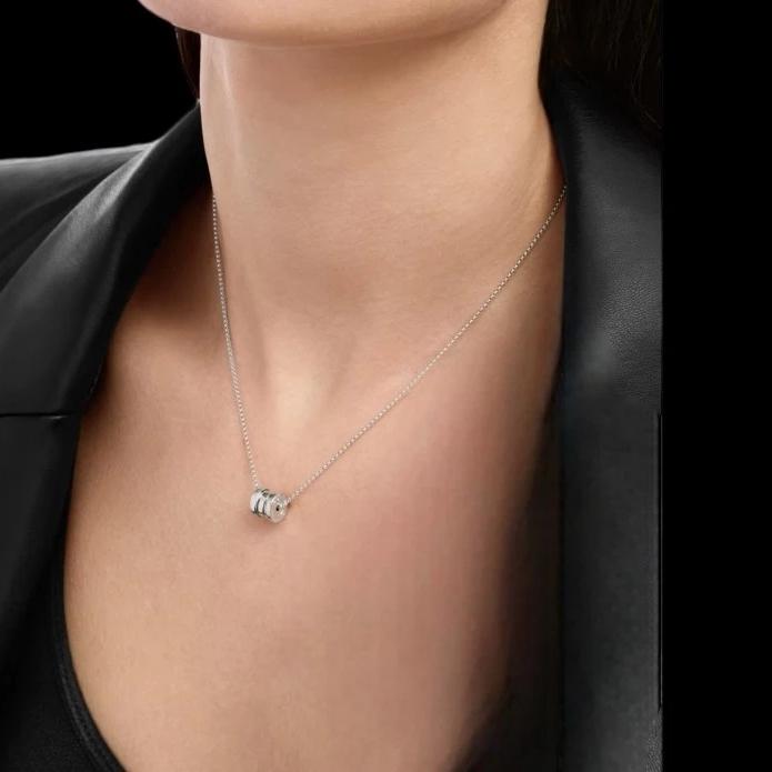 Pendant round bzero small gold necklace simple 18k -Diamond Jewelry bv