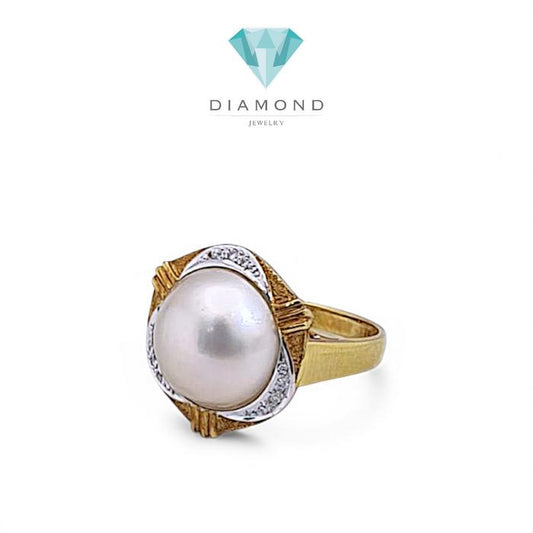 Pearl Diamond Ring 18K / Blistar Diamond Ring/Diamond Jewelry