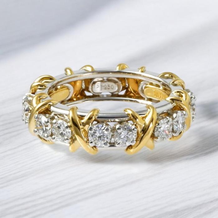 Cross X Ring Pave Diamond Ring / Diamond Jewelry-2CB2050AN-HT