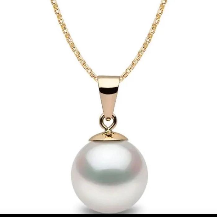 Pearl pendant necklace south sea akoya 18k gold-Diamond Jewelry-BLACKPEARLPENDANT3-5GR