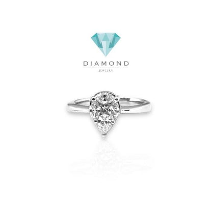 Cincin berlian teardrop 18K Diamond Jewelry