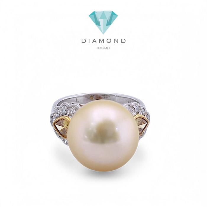 Pearl Diamond Ring 18K / Diamond Jewelry