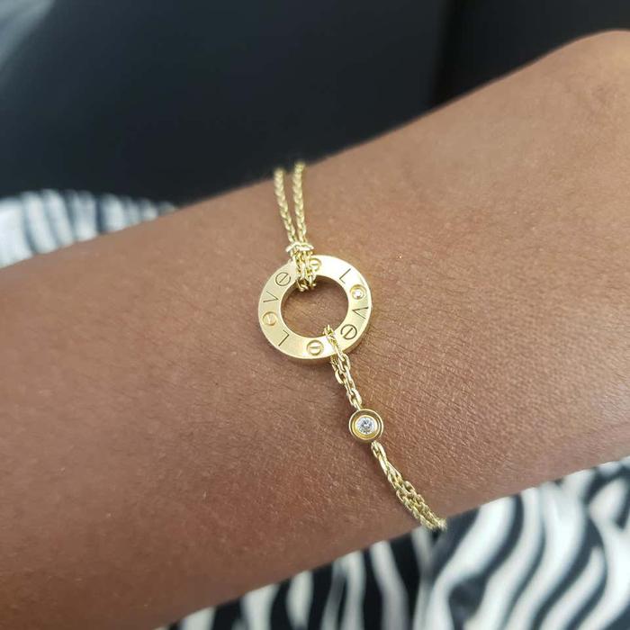 Love chain crt bracelet 18k gold diamond-Diamond Jewelry