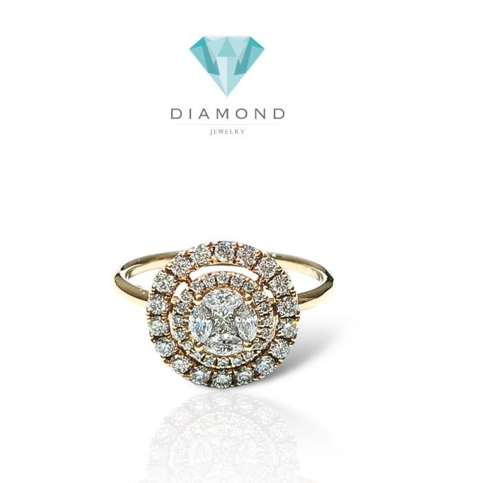 Double Round Diamond 18 rose gold-Diamond Jewelry