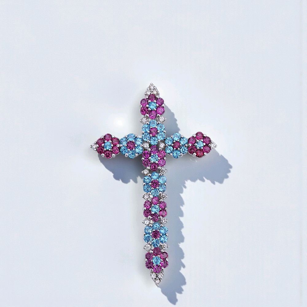Cross Diamond Pendant 18K / Liontin Salib Berlian 18K / Diamond Jewelry 1LBGT690-HT