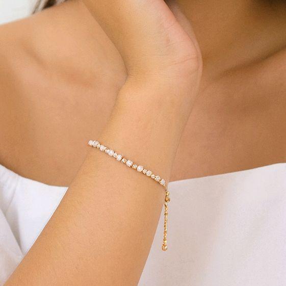 Drawstring Gold Bracelet 700K / Gelang Emas Serut 700K / Diamond Jewelry 445GMS348LS-HT
