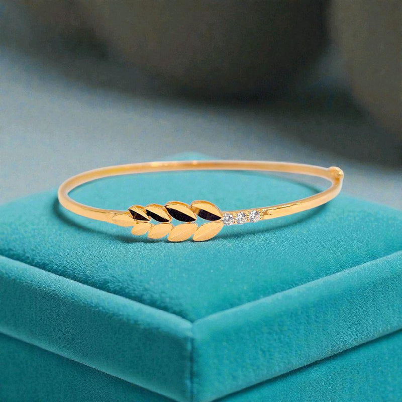 Leaf Gold Bangle 16K / Gelang Emas Daun 16K /  Diamond Jewelry / 463GMS287LS