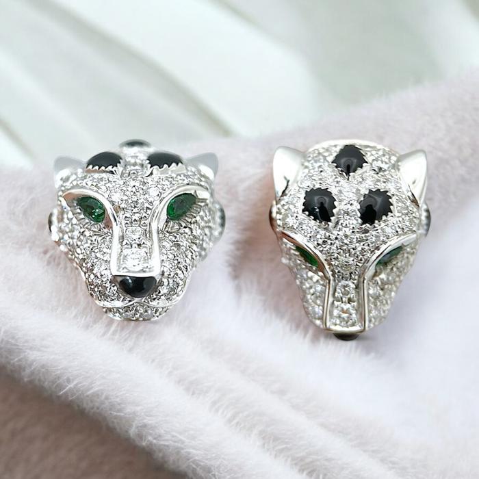 Panthere Full Diamond Earrings / Diamond Jewelry-360ABD16000RY-HT