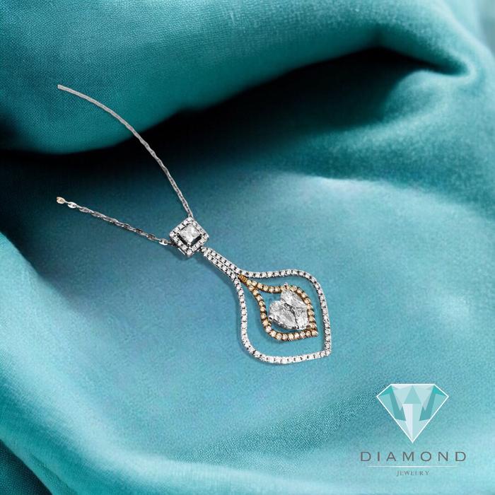 Diamond duo Heart pendant/ kalung berlian dup heart 18k-Diamond Jewelry