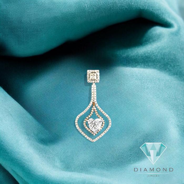 Diamond duo Heart pendant/ kalung berlian dup heart 18k-Diamond Jewelry