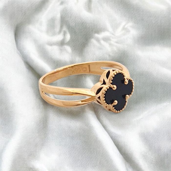Clover Black Gold Ring 700K-Diamond Jewelry-420CMS237LS-HT