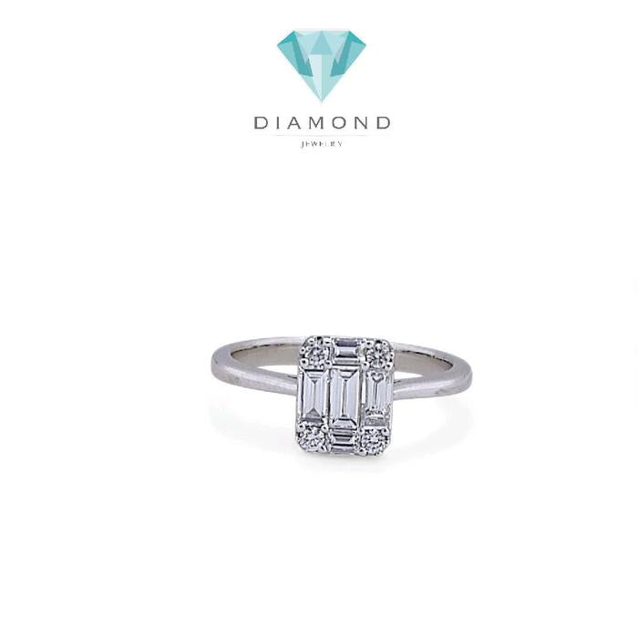 Baguette Diamond Ring 18K / Cincin Berlian Baguette 18K / Diamond Jewelry 95CBD83800AB-HT