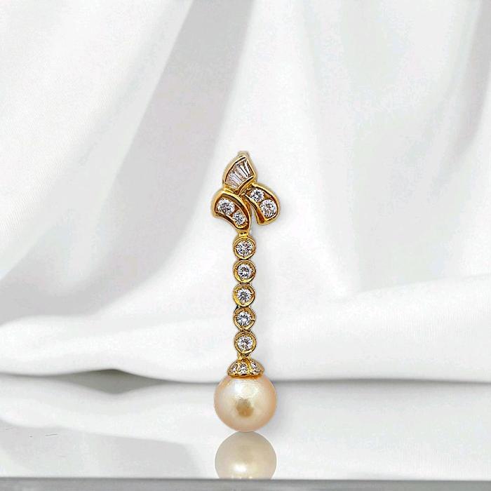 Liontin Yellow Pearl Diamond 18K / Diamond Jewelry 14LMGT380WP